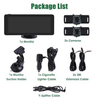 1Pc 1080P Baby Car Camera For 2 Kids Dual Channel Car Baby Monitor Rear Facing Car Seat Camera With 120Degree Wide View 6.86In HD Split Screen Night Vision
